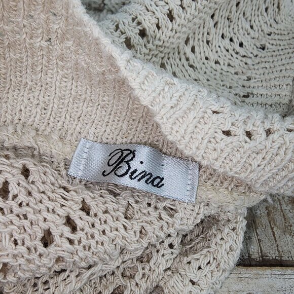 Women's Bina Tan Crochet Sweater Shrug Cardigan Short Small Medium Made in UK - Picture 4 of 7